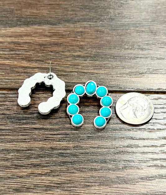 723850, Squash Turquoise Stud Earrings