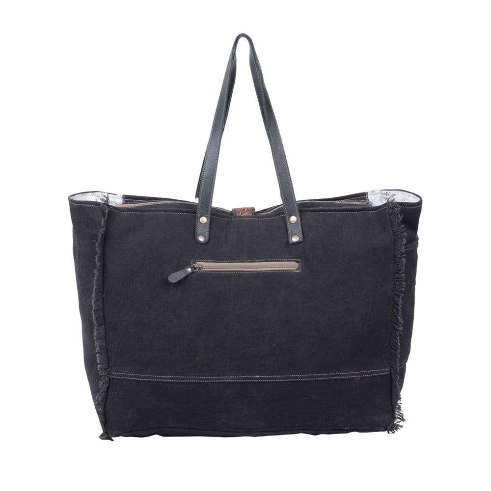 Cowhide Turquoise Tooled Leather Overnight Myra Weekender