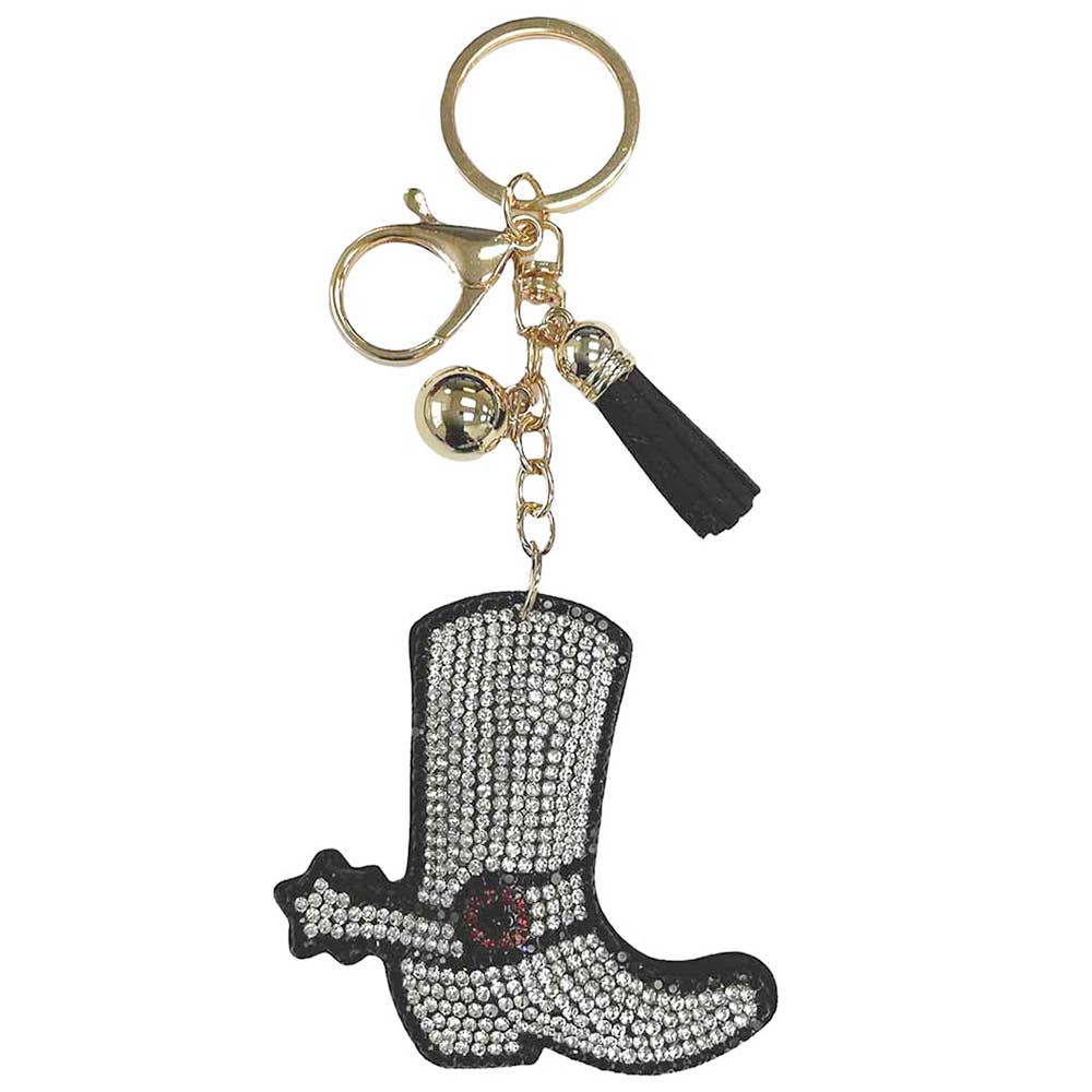 RHINESTONE BOOTS TASSEL KEYCHAIN