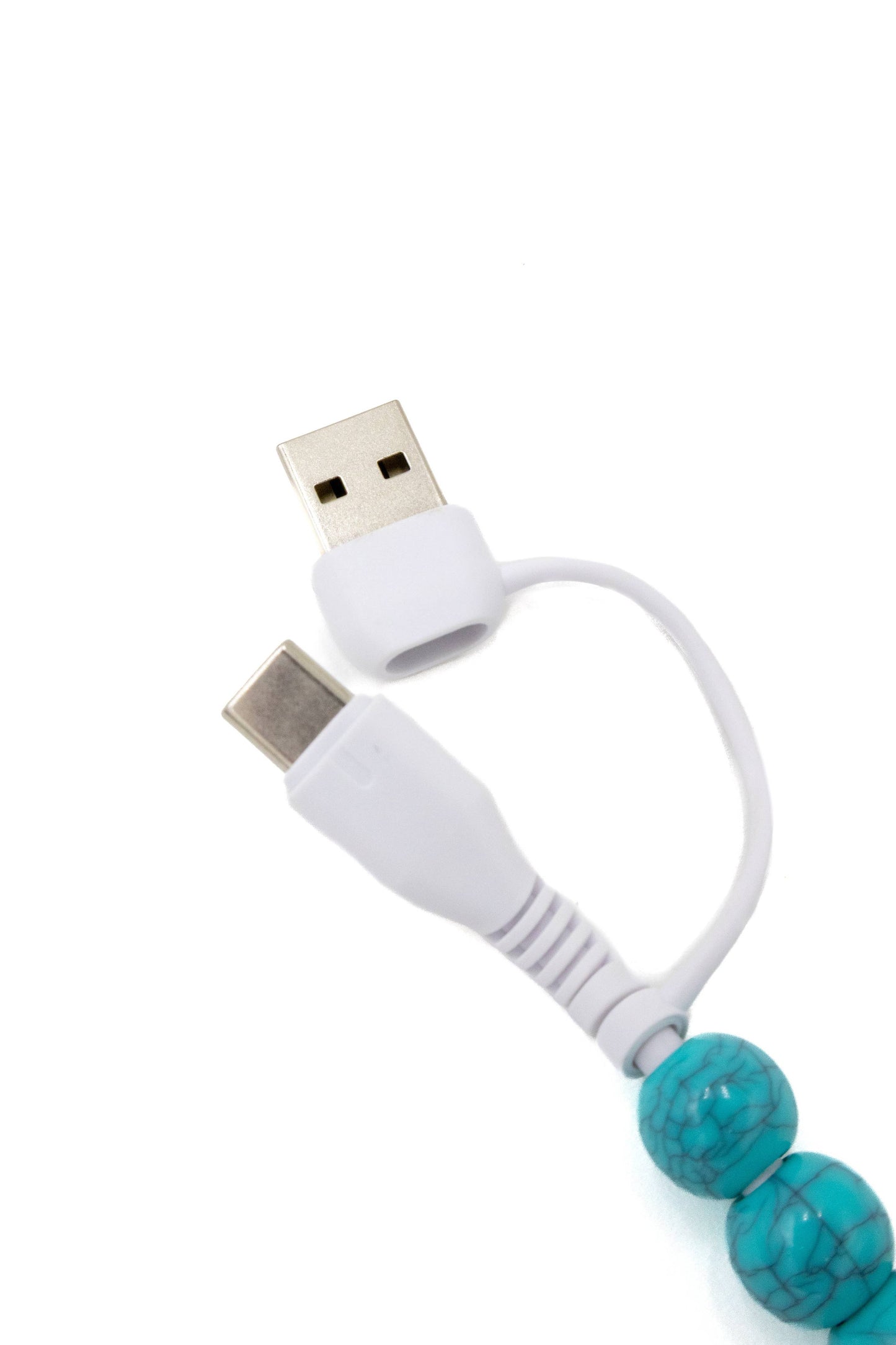 4-IN-1 POLISHED SILVER PEARLS BEADED CHARGING CABLE