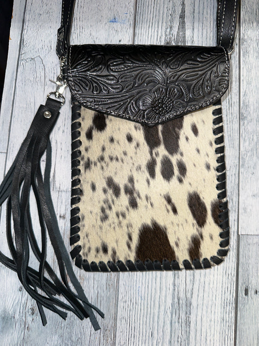 Phone Crossbody Western Tooled Leather Phone Mobile Purse