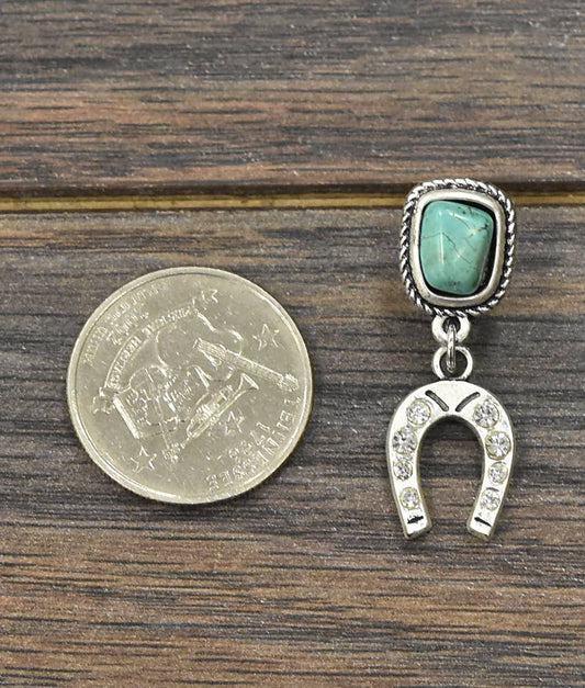 720969, Horseshoe Crystal Post Earrings