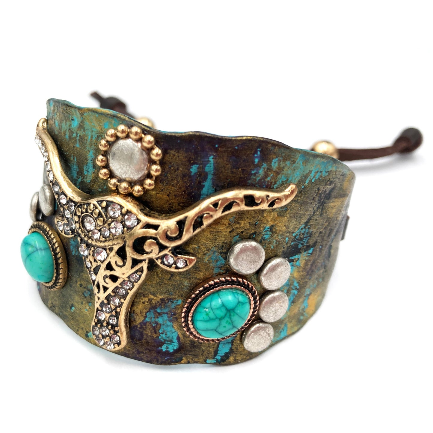 Longhorn Turquoise Western Bracelet Cuff