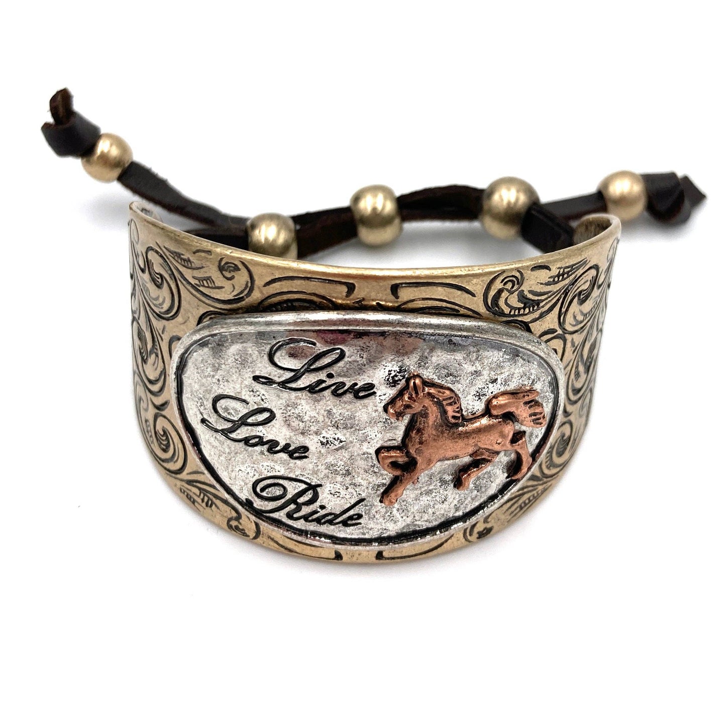 Live Love Ride Horse Western Bracelet Cuff