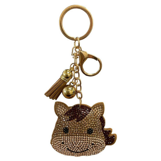 RHINESTONE HORSE CHARACTER ORNAMENT BALL KEYCHA, KC444X 758