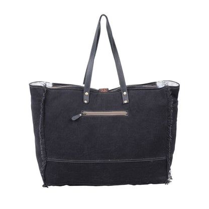 Cowhide Turquoise Tooled Leather Overnight Myra Weekender
