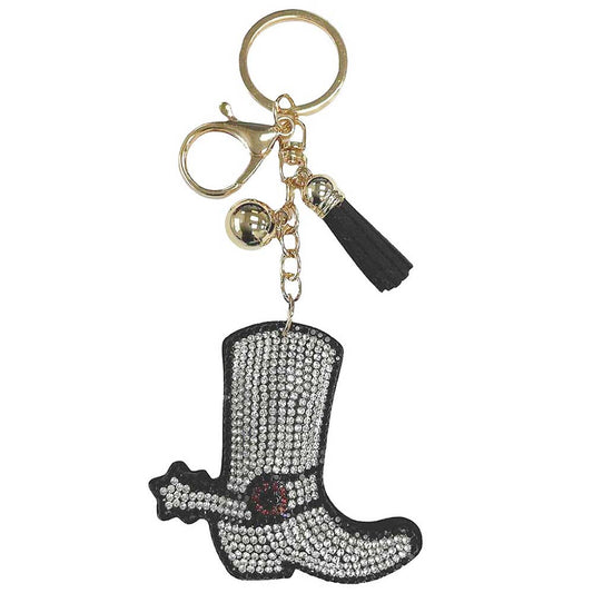 RHINESTONE BOOTS TASSEL KEYCHAIN