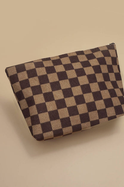 COSMETIC MAKEUP BAG WITH IRON ON PATCHES