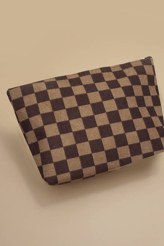 COSMETIC MAKEUP BAG WITH IRON ON PATCHES
