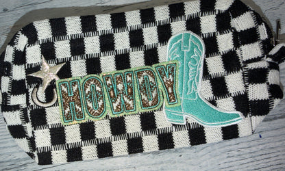 COSMETIC MAKEUP BAG WITH IRON ON PATCHES