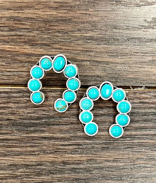723850, Squash Turquoise Stud Earrings