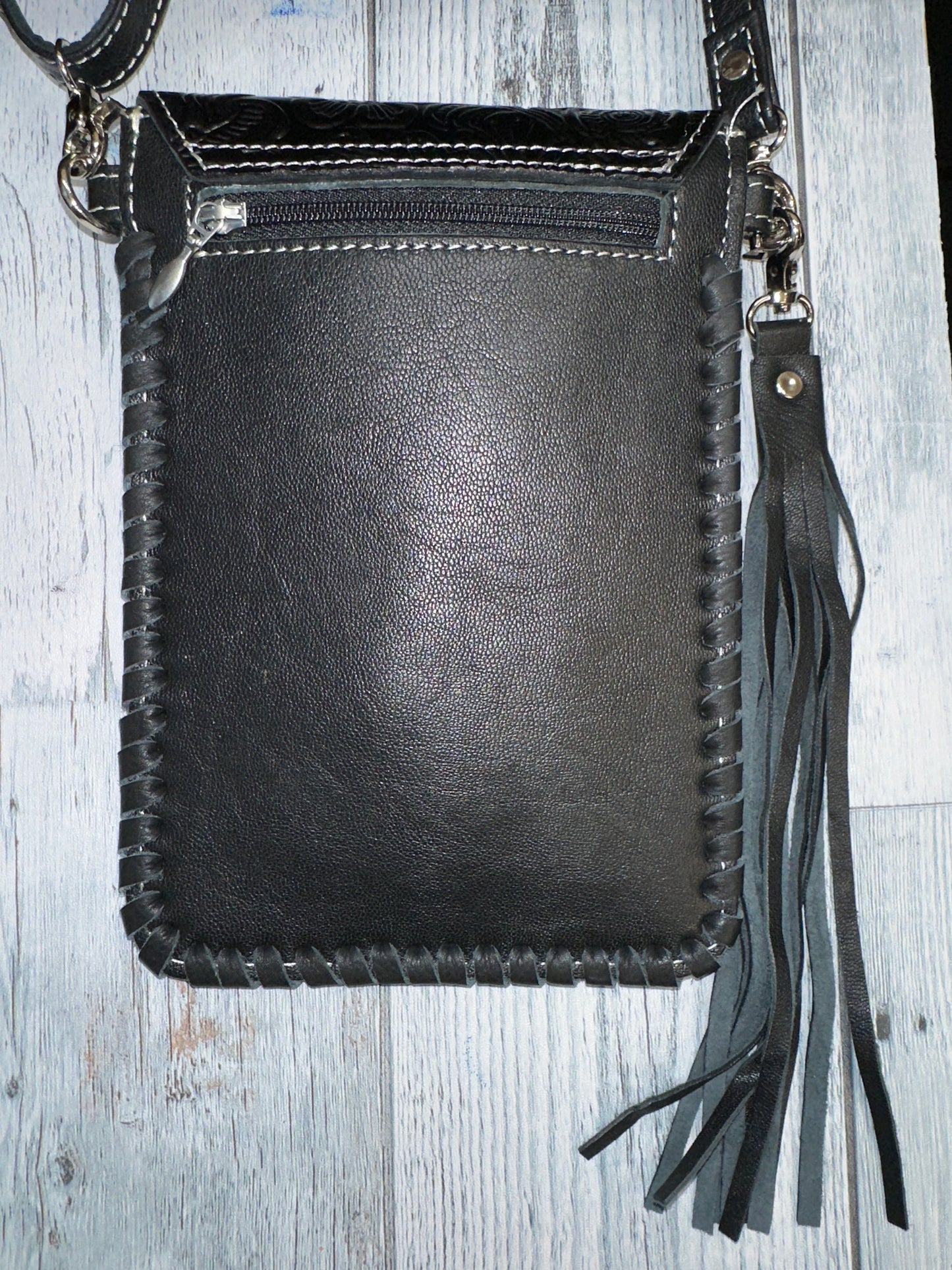Phone Crossbody Western Tooled Leather Phone Mobile Purse