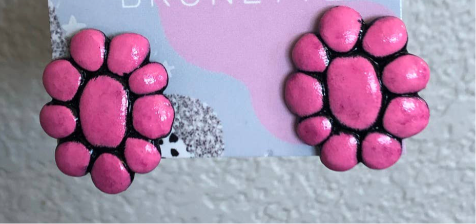 Mini Roan Studs - Pink Stones Western Handmade Clay