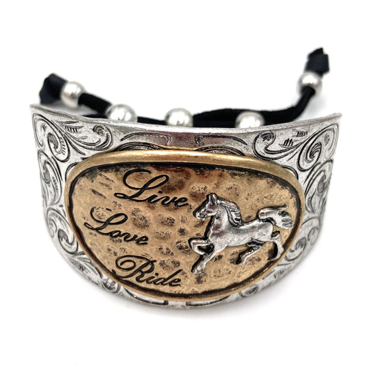 Live Love Ride Horse Western Bracelet Cuff